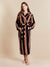 Women's Hooded Extra Long Dressing Gown model photo front - Miami | Bown of London